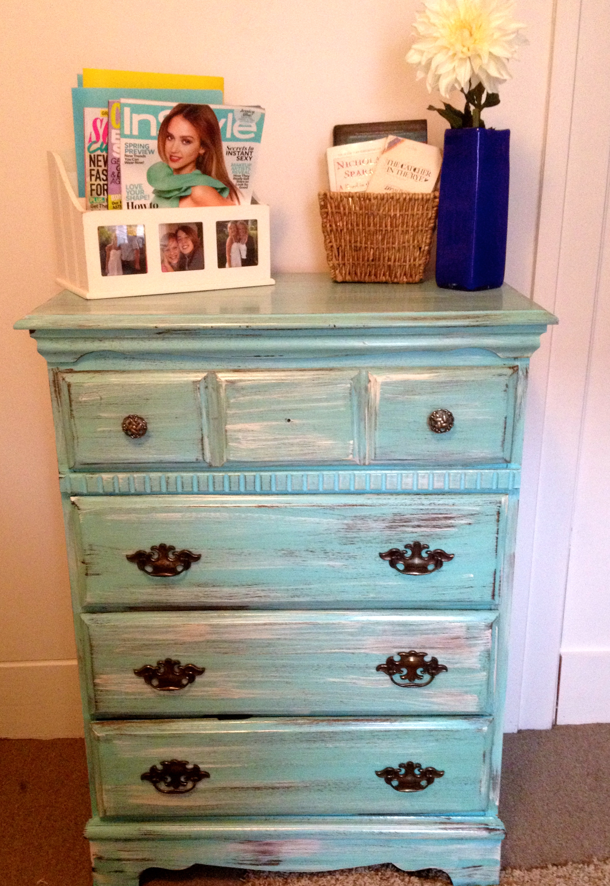 How To Paint Furniture Distressed Turquoise Dream Home Design